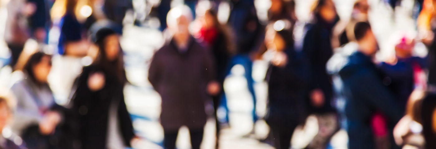 crowd walking Houston