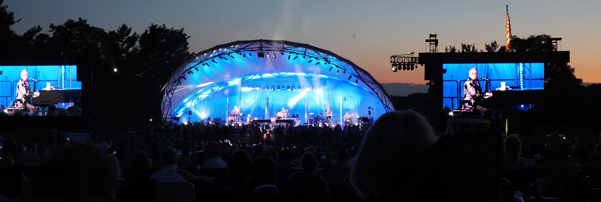outdoor concert venue at sunset Houston